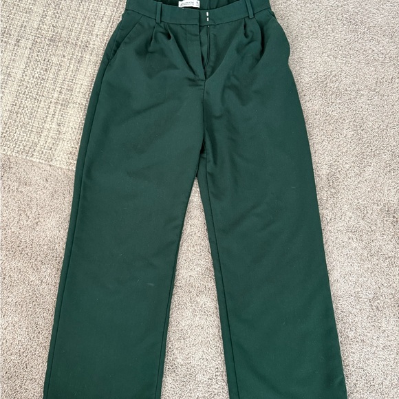 Abercrombie & Fitch Dark Green Tailored Pants - Picture 2 of 3